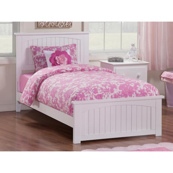 AFI Nantucket White Twin Traditional Bed with Matching Foot Board