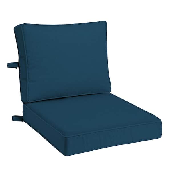 Foam Outdoor Double Welted Deep Seat Cushion Set 24 x 24 Made with ProFoam, Classic Navy Woven Solid