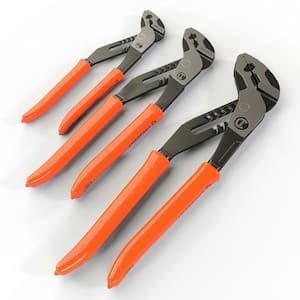 Z2 K9 Straight Jaw Tongue and Groove Plier Set with Dipped Grips (3-Piece)