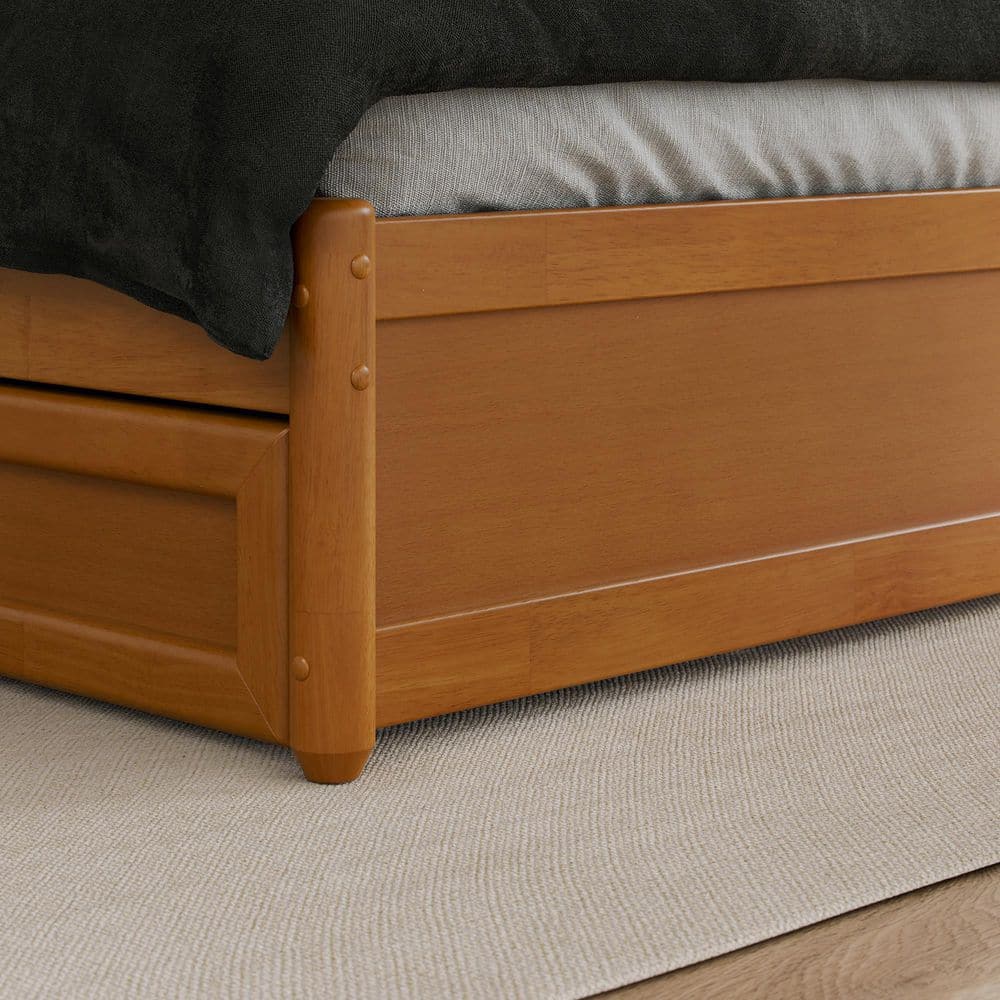 Casanova Light Toffee King Rubberwood Platform Bed with Storage Drawers