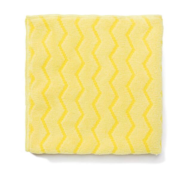 Rubbermaid Commercial Reusable Cleaning Cloths, Microfiber, 16 x 16, Yellow, 12/Carton
