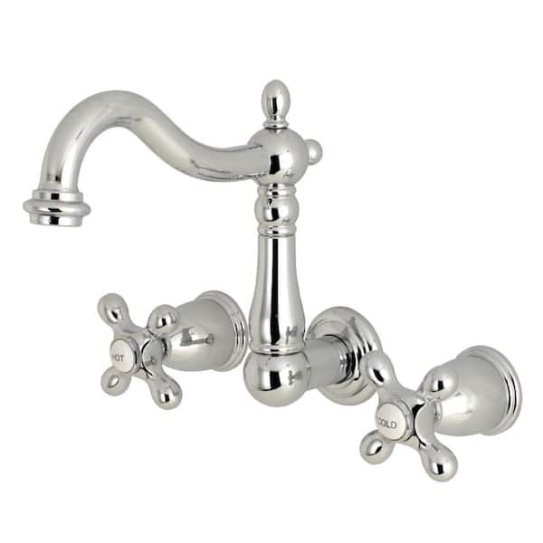 Heritage 2-Handle Wall Mount Bathroom Faucet in Chrome