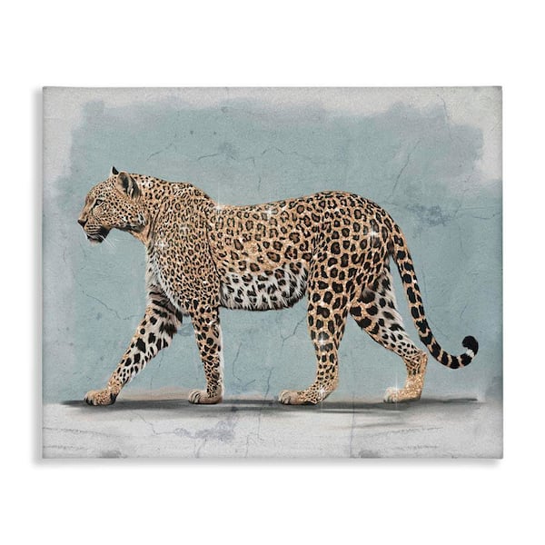 Stepping Glam Leopard by Svetlana Aleynikova Unframed Animal Graphic Art Print 16 in. x 20 in.
