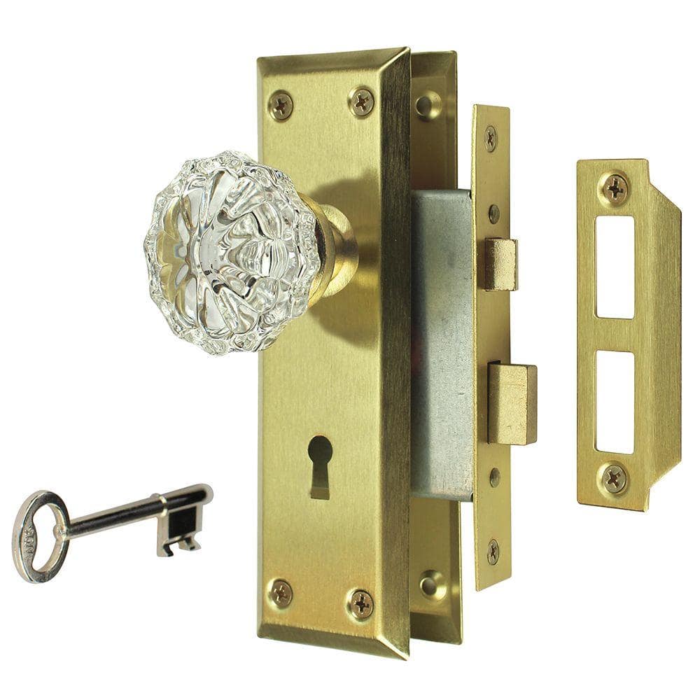 Antique Solid BRASS Mortise Lock THUMB  Safety Knob Twist Latch 