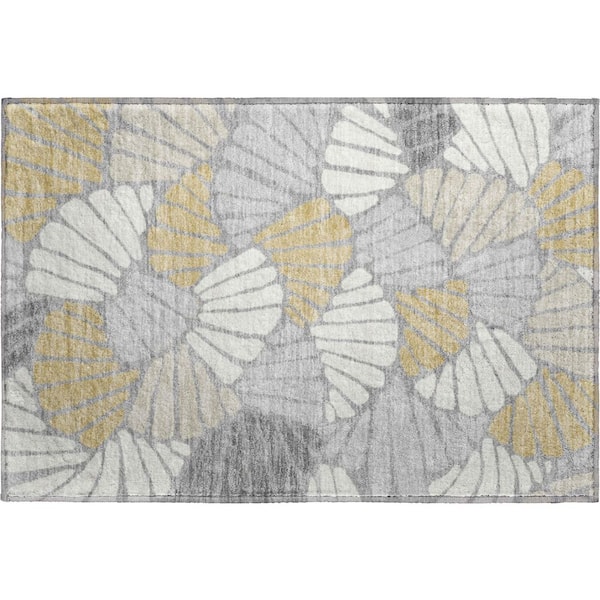 Mayfield Premium Machine Washable Abstract AMF2384 Gray 2 ft. x 3 ft. Accent Rug