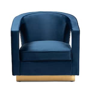 Neville Navy Blue and Gold Armchair