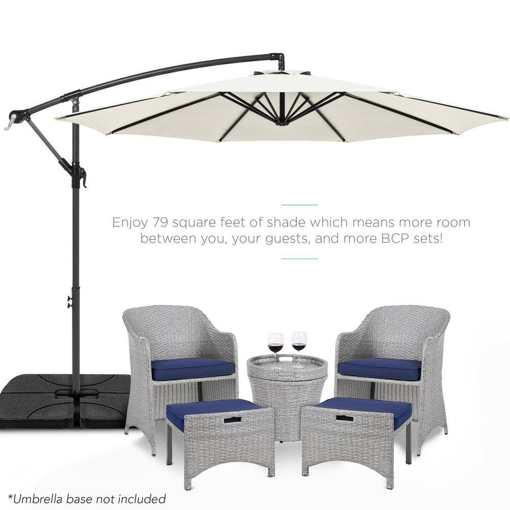 Ivory 10ft Offset Hanging Patio Umbrella with Steel Frame