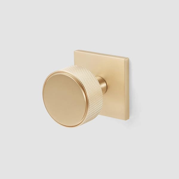 Taylor Champagne Gold Modern Bed/Bath and Hall/Closet Knurled Interior Door Knob with Concealed Screws (Privacy/Passage)