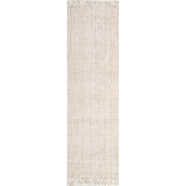 nuLOOM Natura Chunky Loop Jute Off-White 3 ft. x 6 ft. Runner Rug