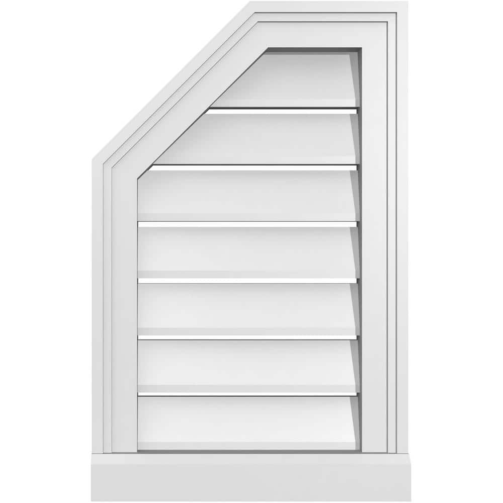 14 in. x 22 in. Octagonal Surface Mount PVC Gable Vent: Functional with Brickmould Sill Frame price history on PriceWatchPro