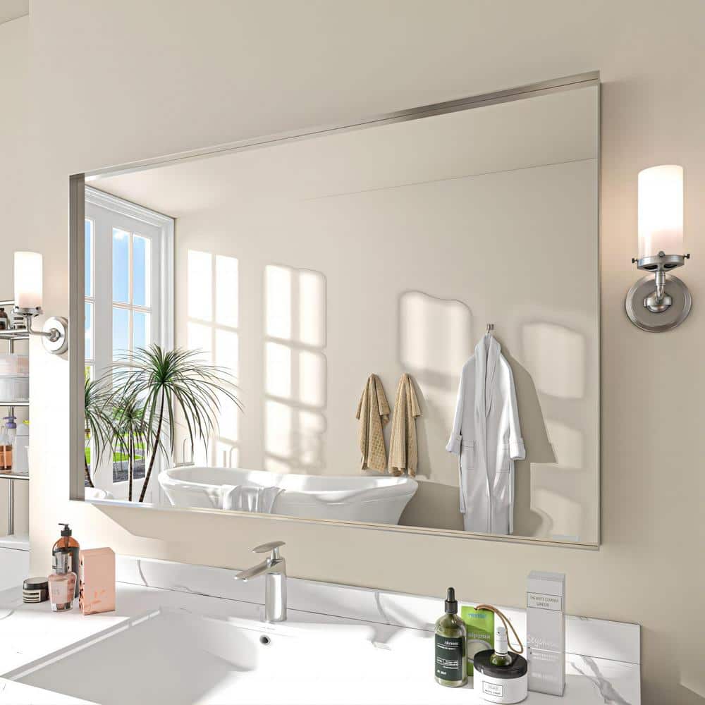 TOOLKISS 48 in. W x 32 in. H Rectangular Aluminum Framed Wall Bathroom ...