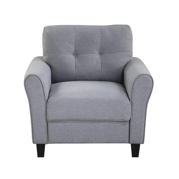 Spaco Gray Linen Wood-Framed Upholstered Recliner Chair with Thick Seat  Cushion and Backrest ZZ701YC001 - The Home Depot