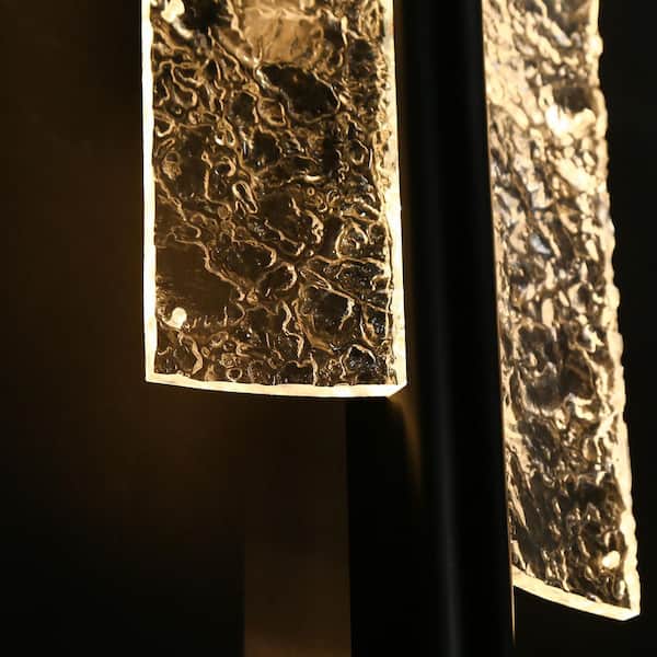 Minimalistic 6.1 in. 2-Lights Integrated LED Wall Lamp, Modern Black Wall Sconce with Acrilic Shade for Living Room