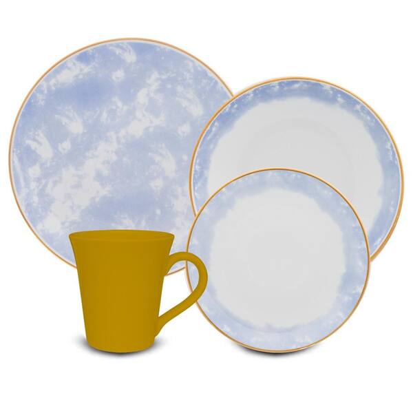 Blue and 2025 yellow dinnerware sets