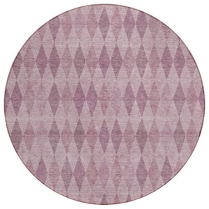 Chantille ACN561 Blush 8 ft. x 8 ft. Round Machine Washable Indoor/Outdoor Geometric Area Rug