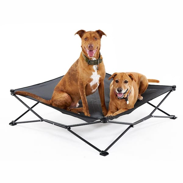 Coolaroo On the Go Elevated Pet Bed, King, Steel Grey