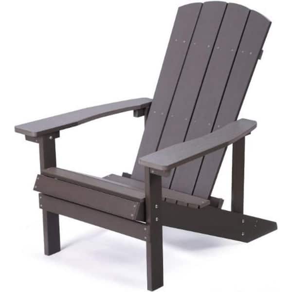 ITOPFOX Coffee Plastic Adirondack Chair Weather Resistant Furniture for Lawn Balcony (1-Pack)