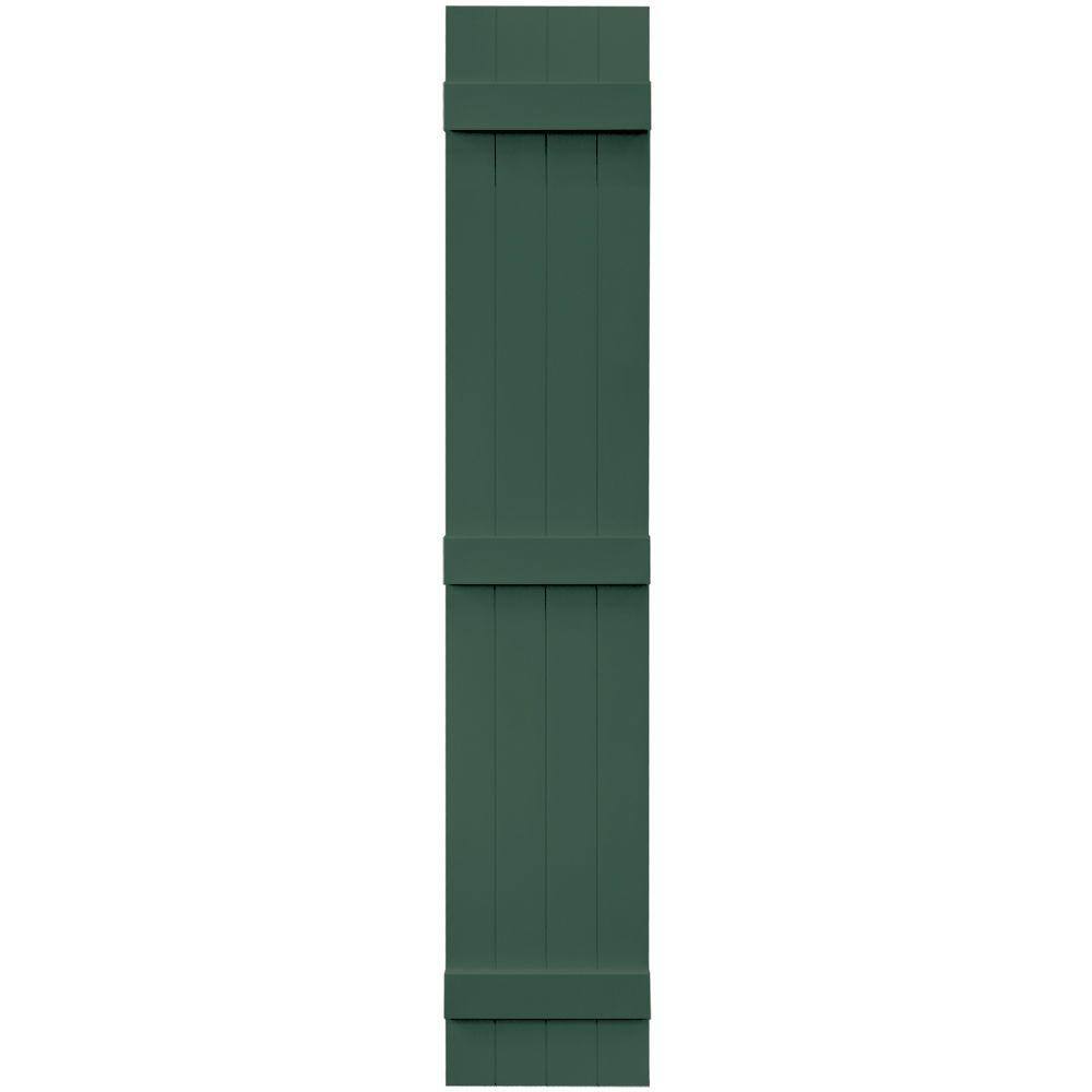 Builders Edge 14 in. x 80 in. Board-N-Batten Shutters Pair, 4 Boards ...