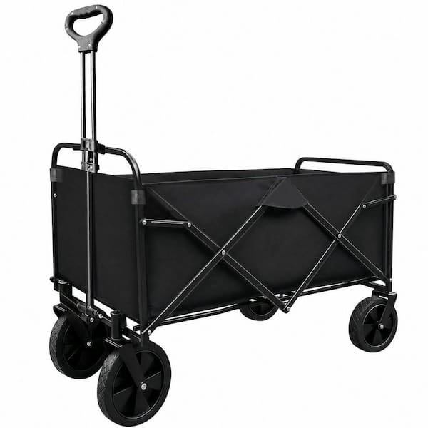 7.06 cu. ft. Oxford Fabric Garden Cart Collapsible Folding Wagon with 420 lbs Load, 360° Rotating Wheels, 1 Piece