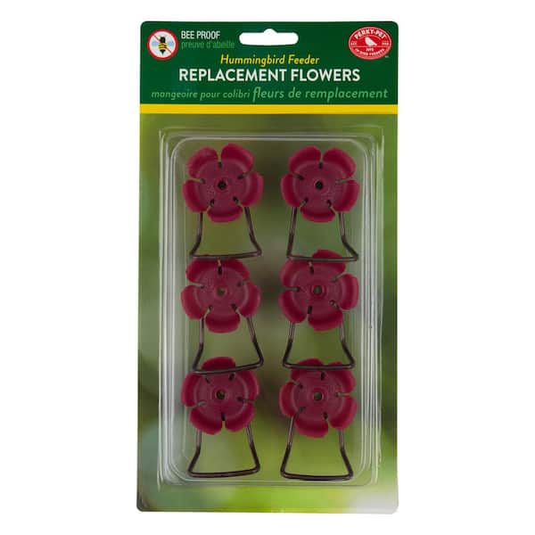 Perky-Pet Replacement Pink Hollyhock Flower Feeding Ports and Perches