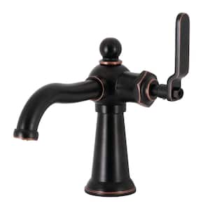 Knight Single-Handle Single Hole Bathroom Faucet with Push Pop-Up in Naples Bronze