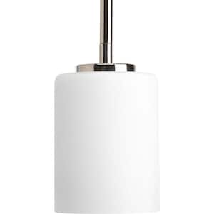 Replay 1-Light Polished Nickel Mini Pendant with Etched White Glass