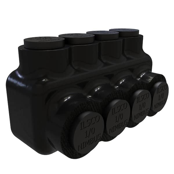 ILSCO Nimbus Insulated Aluminum Multi-Tap Connector, Conductor Range 1/0-14, 4 Ports, Single Sided Entry