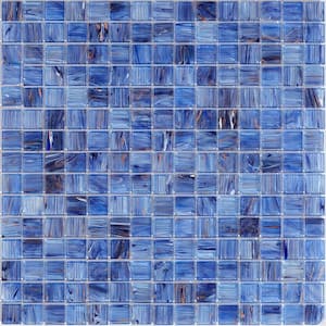 Celestial Glossy Blue and White 12 in. x 12 in. Glass Mosaic Wall and Floor Tile (20 sq. ft./case) (20-pack)