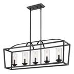 Golden Lighting Mercer 3-Light Matte Black Mini Chandelier with Matte ...