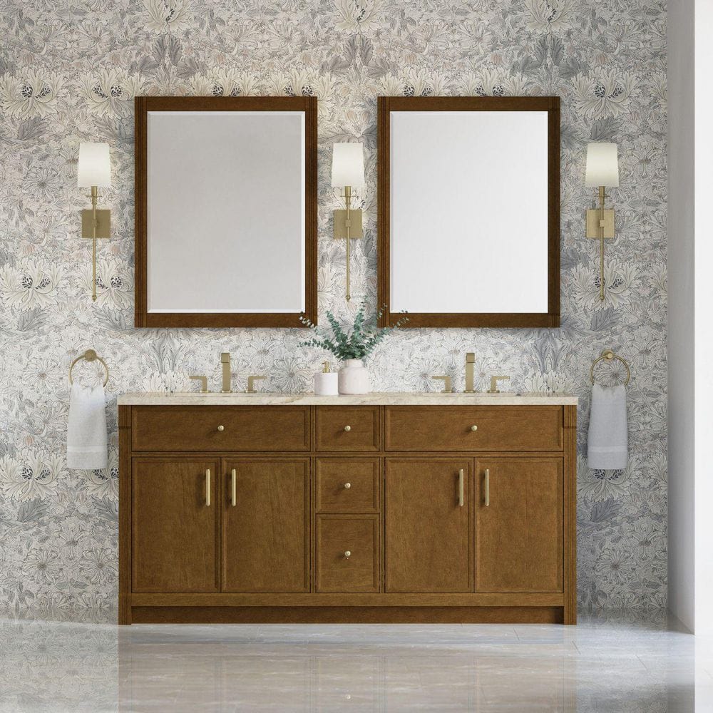 Bellshire 72.0 in. Double Bath Vanity in Honey Oak with Tajnar Engineered Composite Top price history on PriceWatchPro