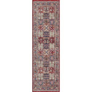 Fulton Red 2 ft. x 8 ft. Vintage Persian Traditional Kitchen Runner Area Rug