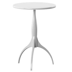 18 in. White Primer Round Wood Side Table