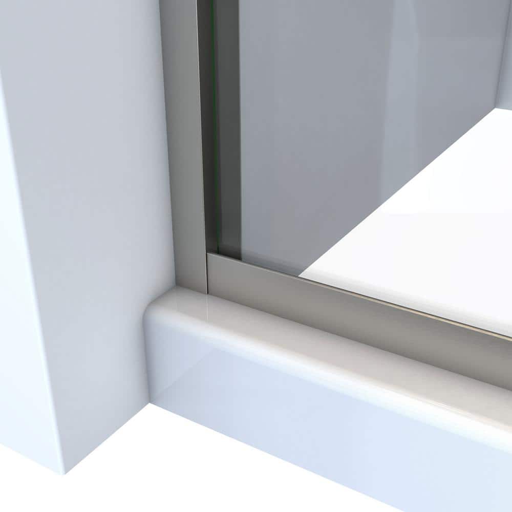 Alliance Pro HV 60" x 76.5" Semi-Frameless Sliding Shower Door in Brushed Nickel