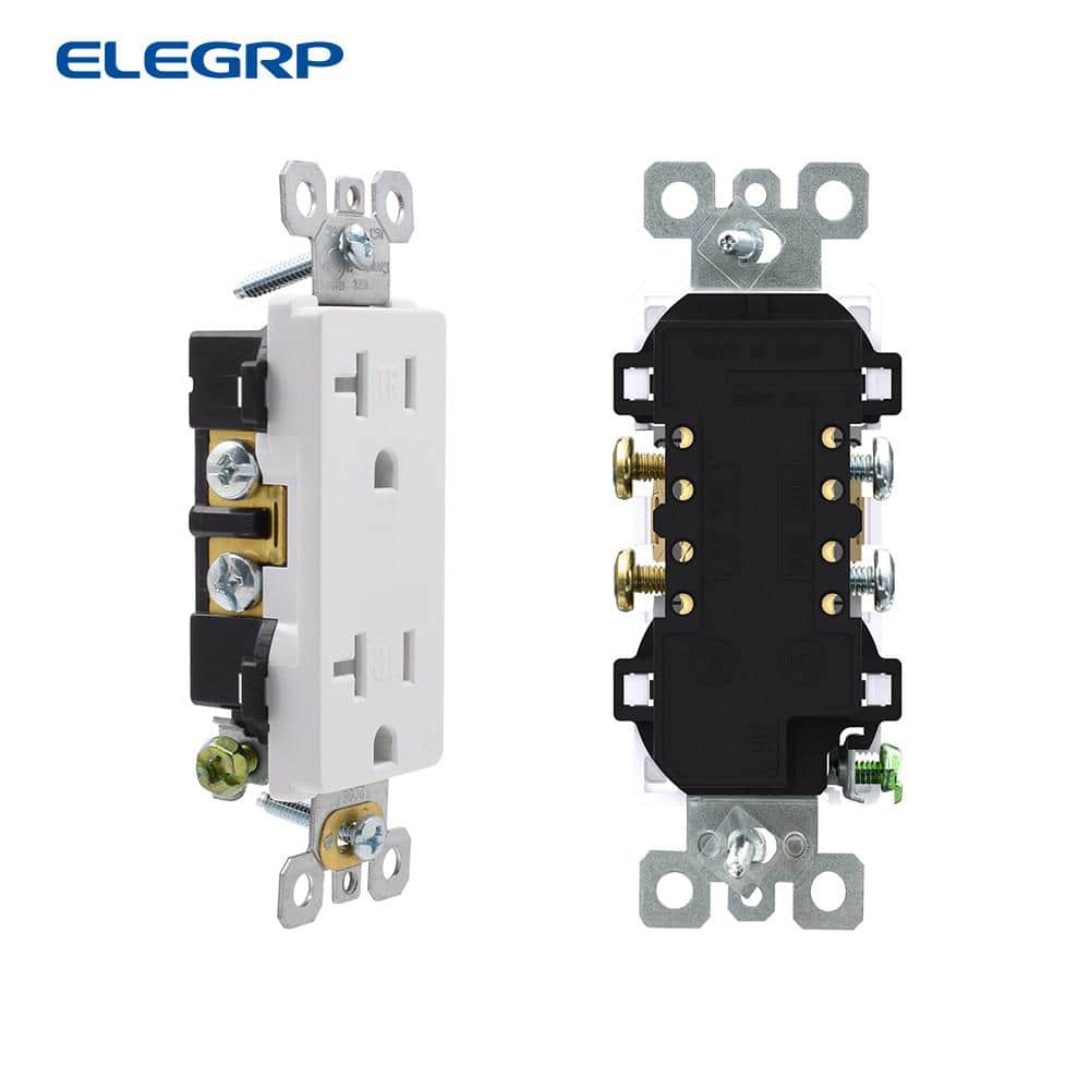 White Thermoplastic Tamper Resistant Duplex Wall Outlet Pack