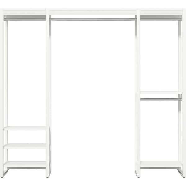 CLOSETS By LIBERTY 91 in. W White Adjustable Tower Wood Closet System with 8 Shelves