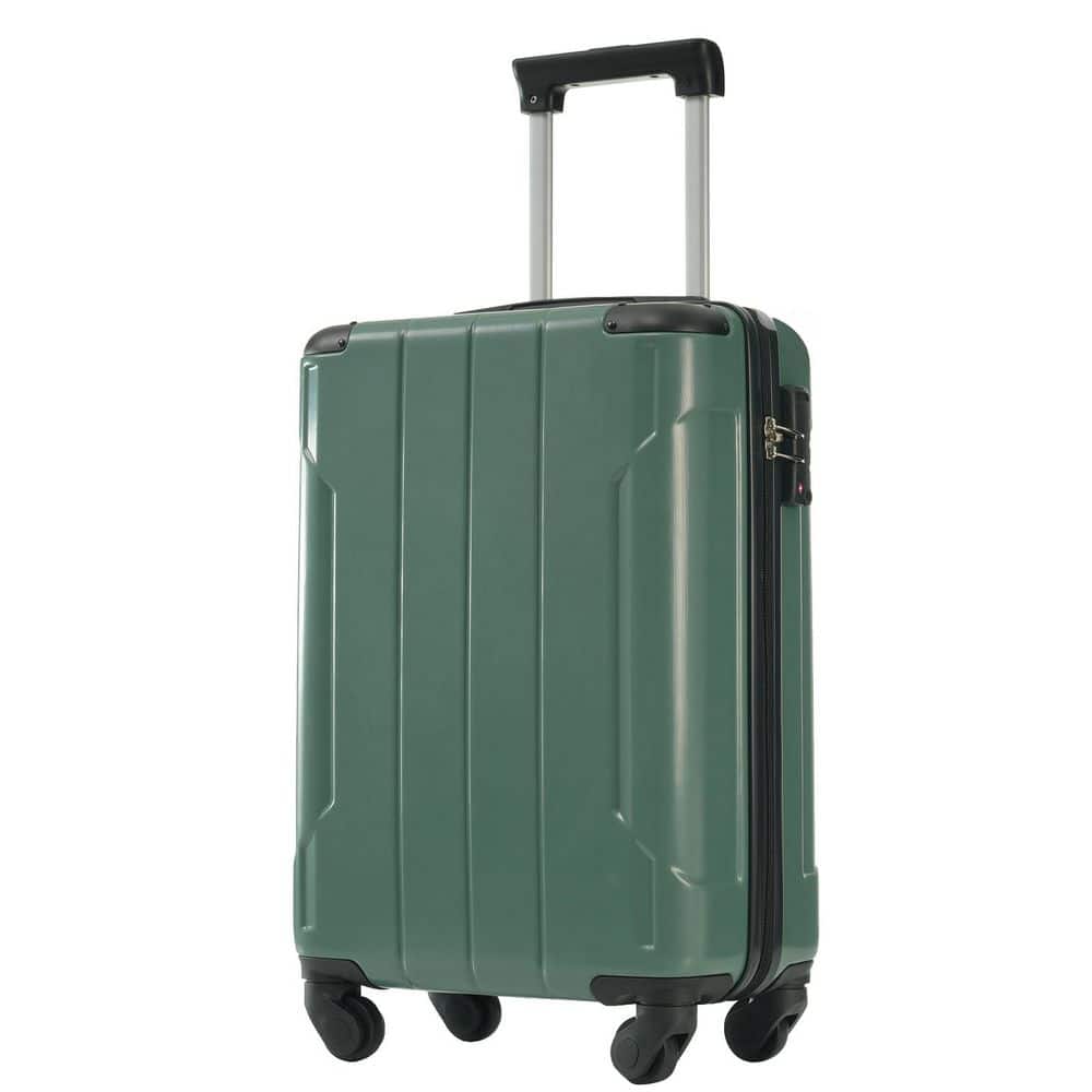 21.5 in. Green Lightweight ABS Hardshell Spinner Suitcase Travel Carry-On Luggage with TSA Lock