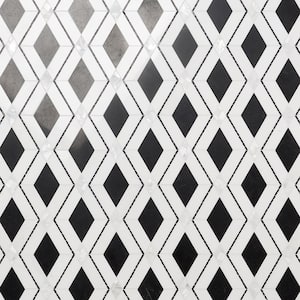 Benes Nero Black 10.02 in. x 10.02 in. Polished Marble and Pearl Wall Mosaic Tile (0.69 Sq. Ft./each)