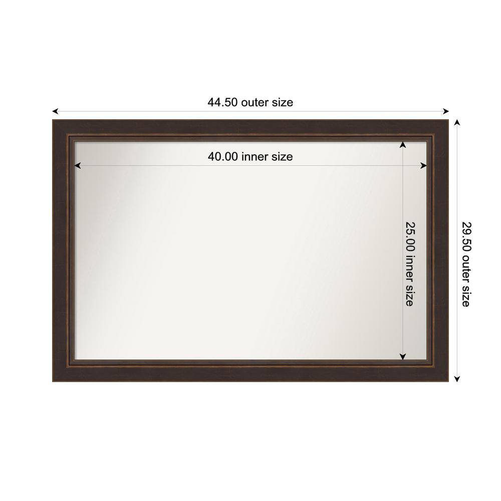 Lara Bronze 44.5 in. x 29.5 in. Custom Non-Beveled Wood FramedBathroom Vanity Wall Mirror price history on PriceWatchPro