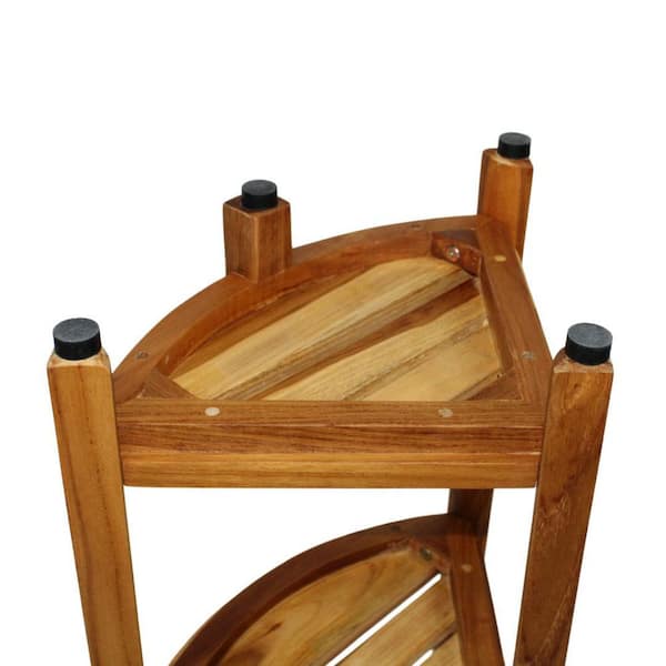 EcoDecors Snazzy Corner, 16 W 27 H x 12 D Teak Wood - Main Image