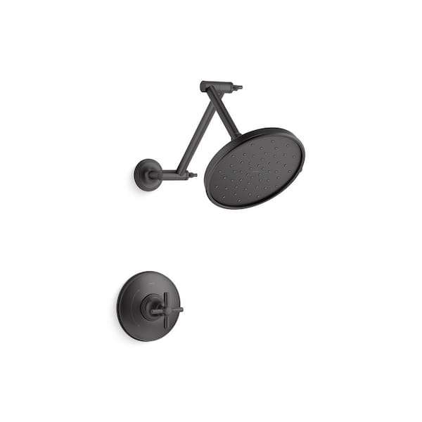 Paces Single Handle 3-Spray Shower Faucet with 1.75 GPM in Matte Black (Valve Included)