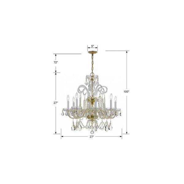 Crystorama Traditional Crystal 6-Light Polished Brass Crystal Chandelier  5086-PB-CL-MWP - The Home Depot