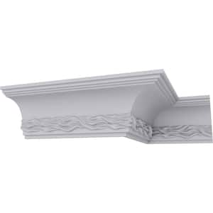 SAMPLE - 4-3/4 in. x 12 in. x 3-3/4 in. Polyurethane Baroque Crown Moulding