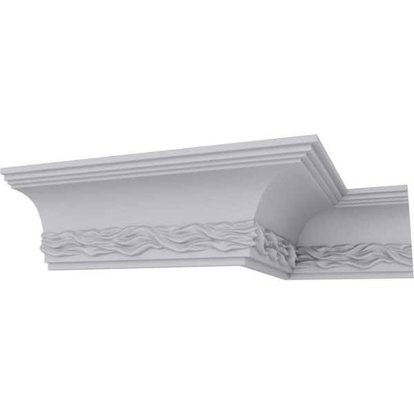 Ekena Millwork SAMPLE - 4-3/4 in. x 12 in. x 3-3/4 in. Polyurethane Baroque Crown Moulding