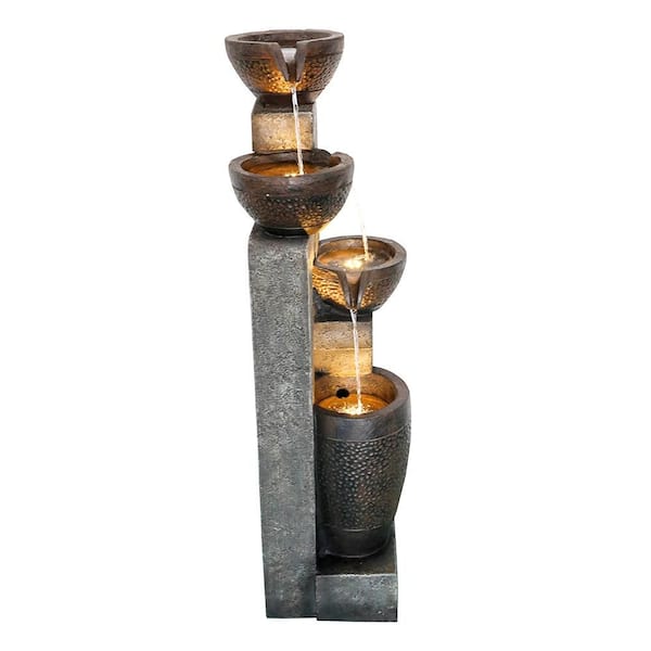 monadecor 40 in. H Resin 4-Tier Indoor/Outdoor Waterfall Tiered