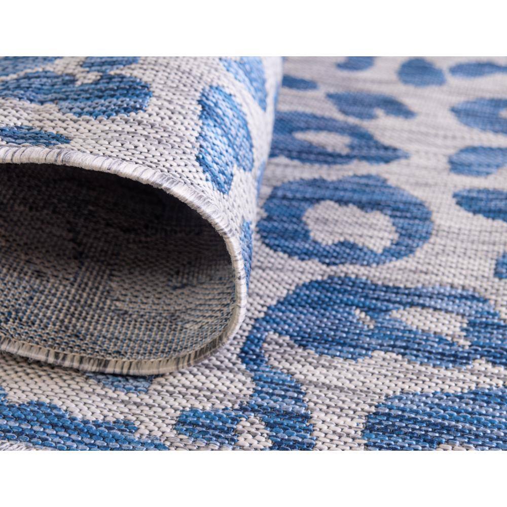 Modern Abstract Blue Outdoor Rug 5' x 8' Synthetic Flatweave