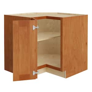 Hargrove Cinnamon Stain Plywood Shaker Assembled EZ Reach Corner Kitchen Cabinet Sft Cls L 33 in W x 24 in D x 34.5 in H