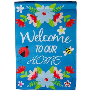 12.5 in. x 18 in. Blue in. Welcome to Our House in. Outdoor Garden Flag
