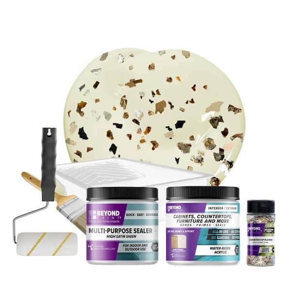 BEYOND PAINT Off White Flat Countertop Kit & Oxford Bronze Flecks