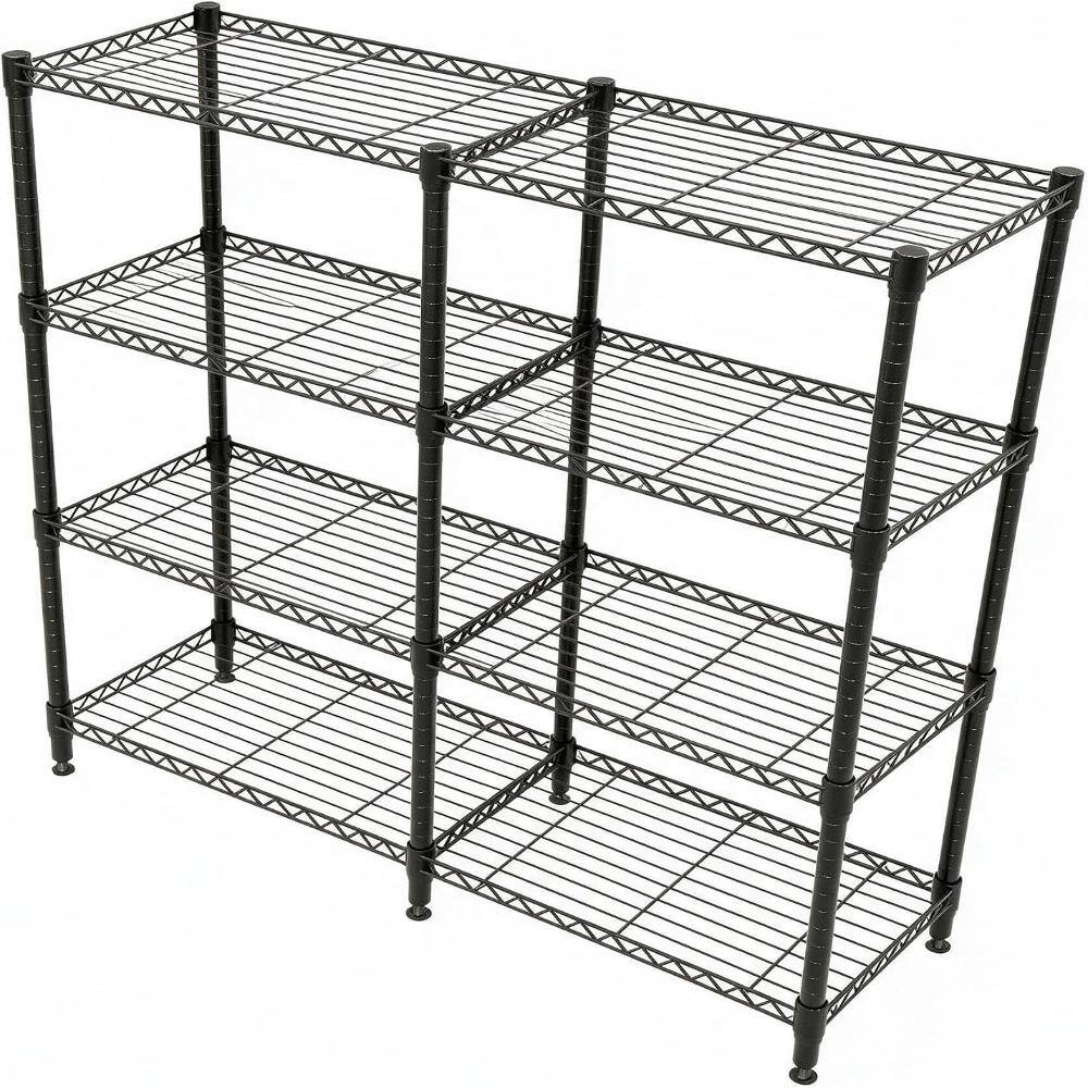 "59""Lx13.8""Wx59.5""H 4-Tier Wire Shelving Storage Rack Heavy Duty Metal Shelf Unit Height Adjustable for Garage Kitchen" price history on PriceWatchPro
