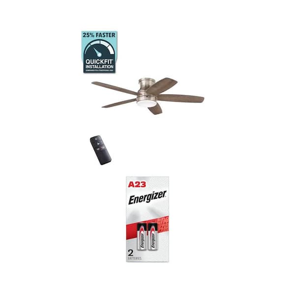 Ashby Park 52 in. White Color Changing LED Ceiling Fan with Remote and A23 12V Miniature Alkaline Batteries, 2-Pack
